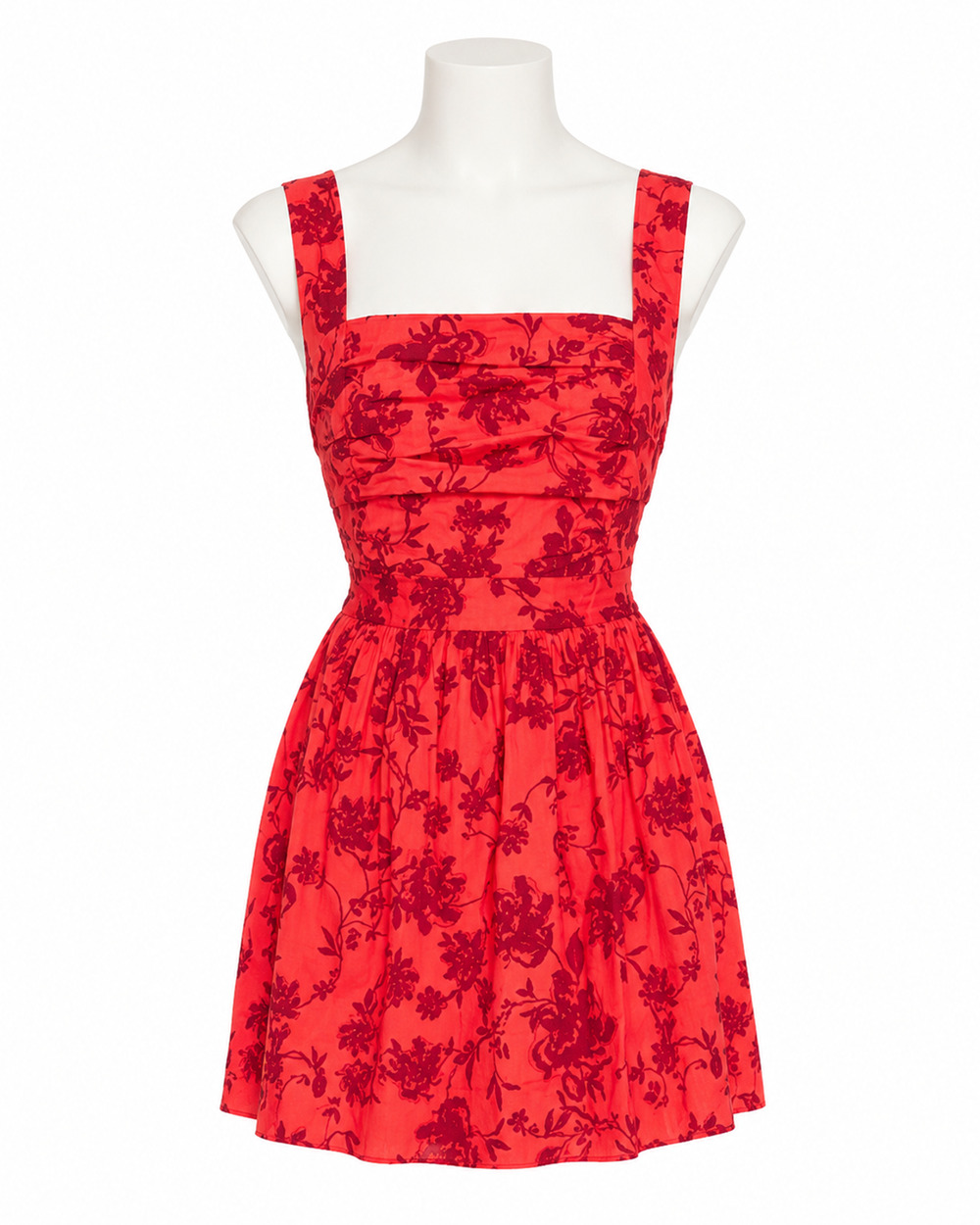 Free People Meet Me In Maui Mini Dress Red Floral Boho Beach Summer Dress Size M